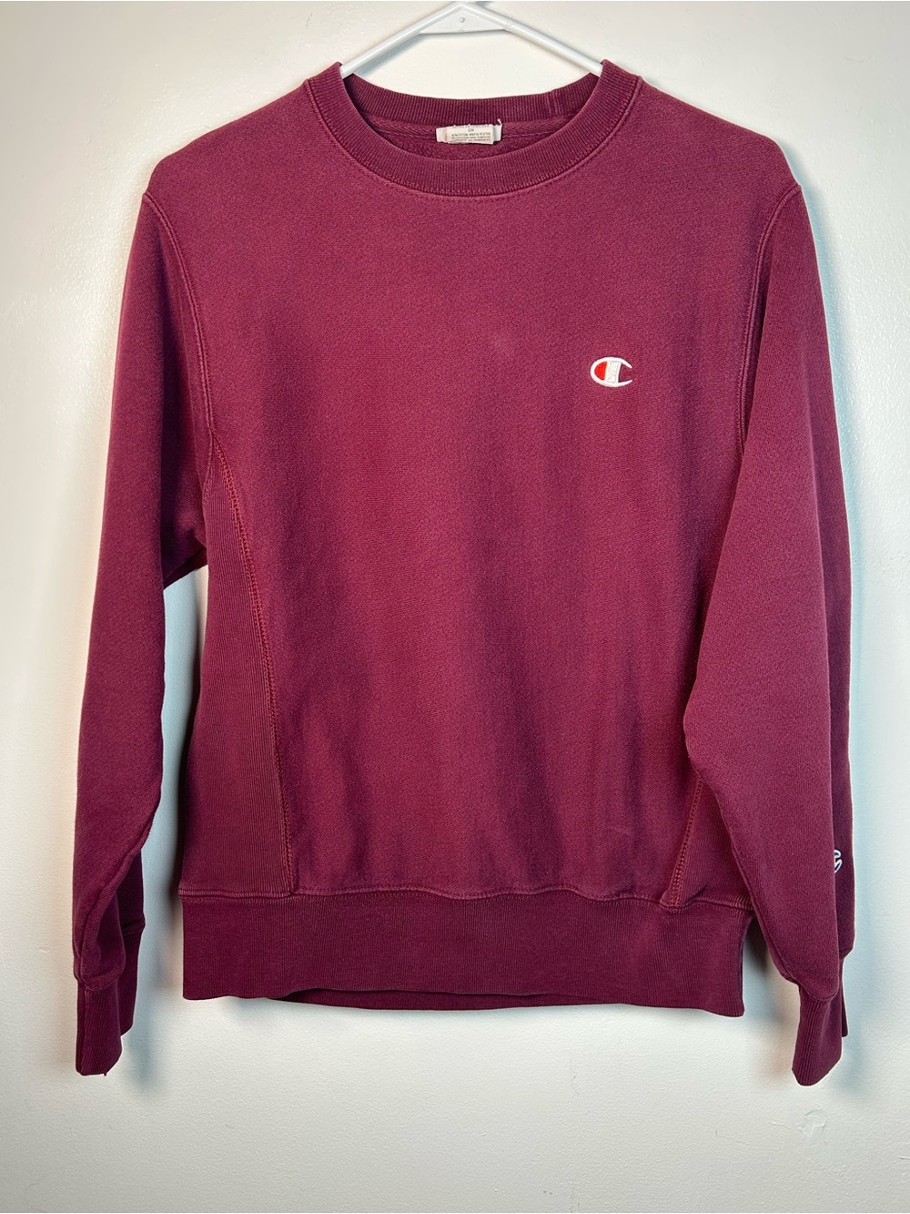 Vintage 90s Era Champion Reverse Weave Cotton Sweatshirt S Maroon University